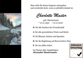 Winter, Winterberge, Wintermoptive, Schnee. Danksagungen Trauer bei Sterbefall, Todesfall, Beerdigung und Trauerfall